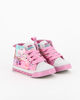 Immagine di CRY BABIES - Sneakers in tessuto alta da bambina rosa con dettagli glitter e luci, numerata 24/30