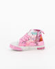 Immagine di CRY BABIES - Sneakers in tessuto alta da bambina rosa con dettagli glitter e luci, numerata 24/30