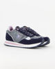 Immagine di RIFLE - Sneakers da donna blu e argento glitter con dettagli metallizzati e suola alta