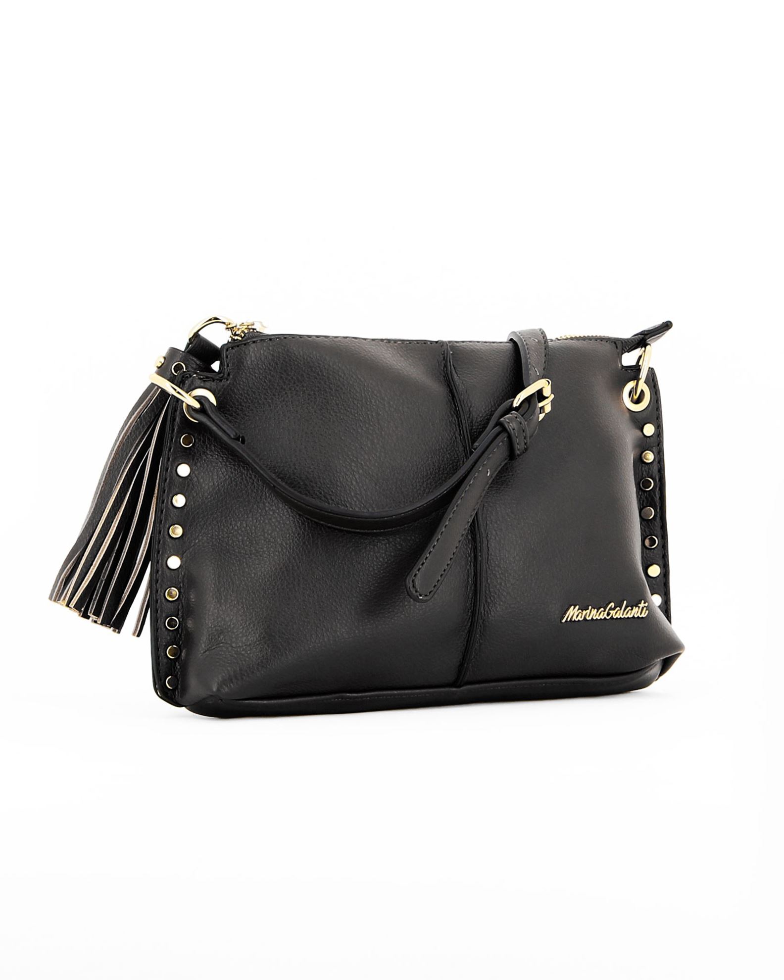 MARINA GALANTI Borsa Hobo Piccola Donna In Vera Pelle Con Manico Allungabile E Zip, Made In Italy