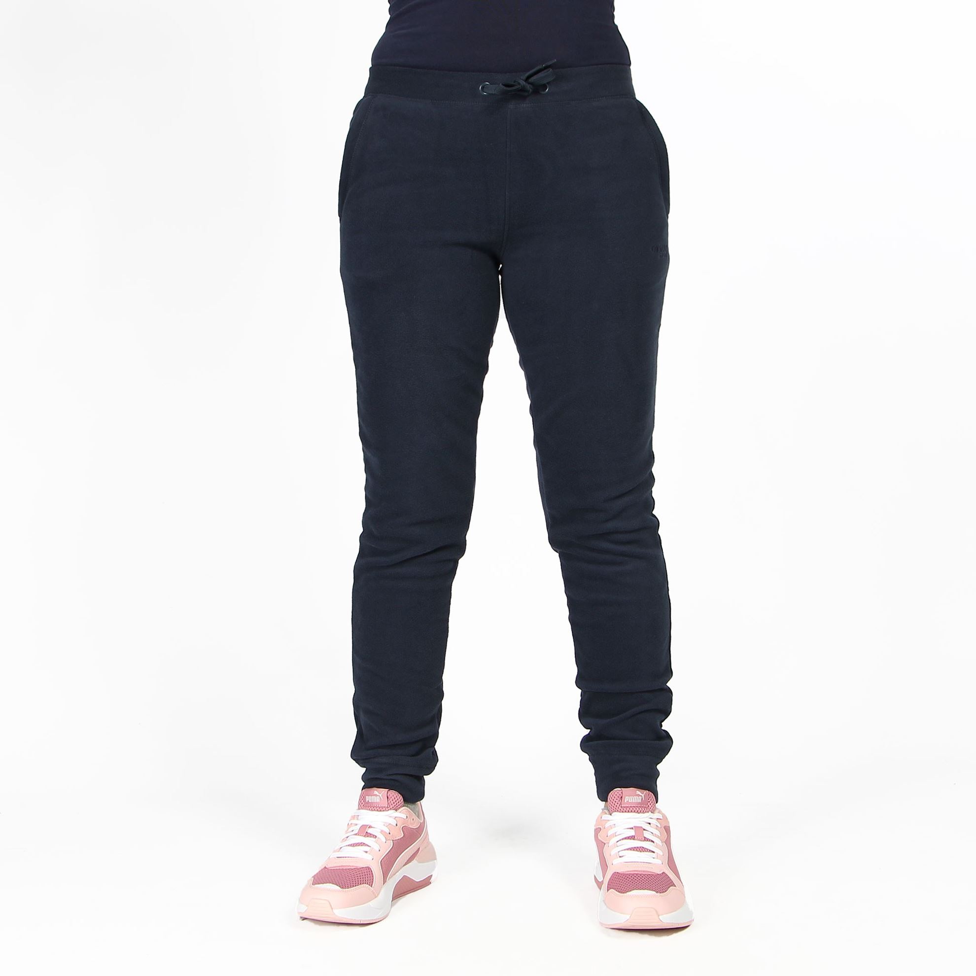 Pantaloni con polsini in pile affusolato Canterbury neri