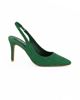 Immagine di MISS GLOBO - Décolleté slingback verde con strass e cinturino elasticizato, tacco 8cm