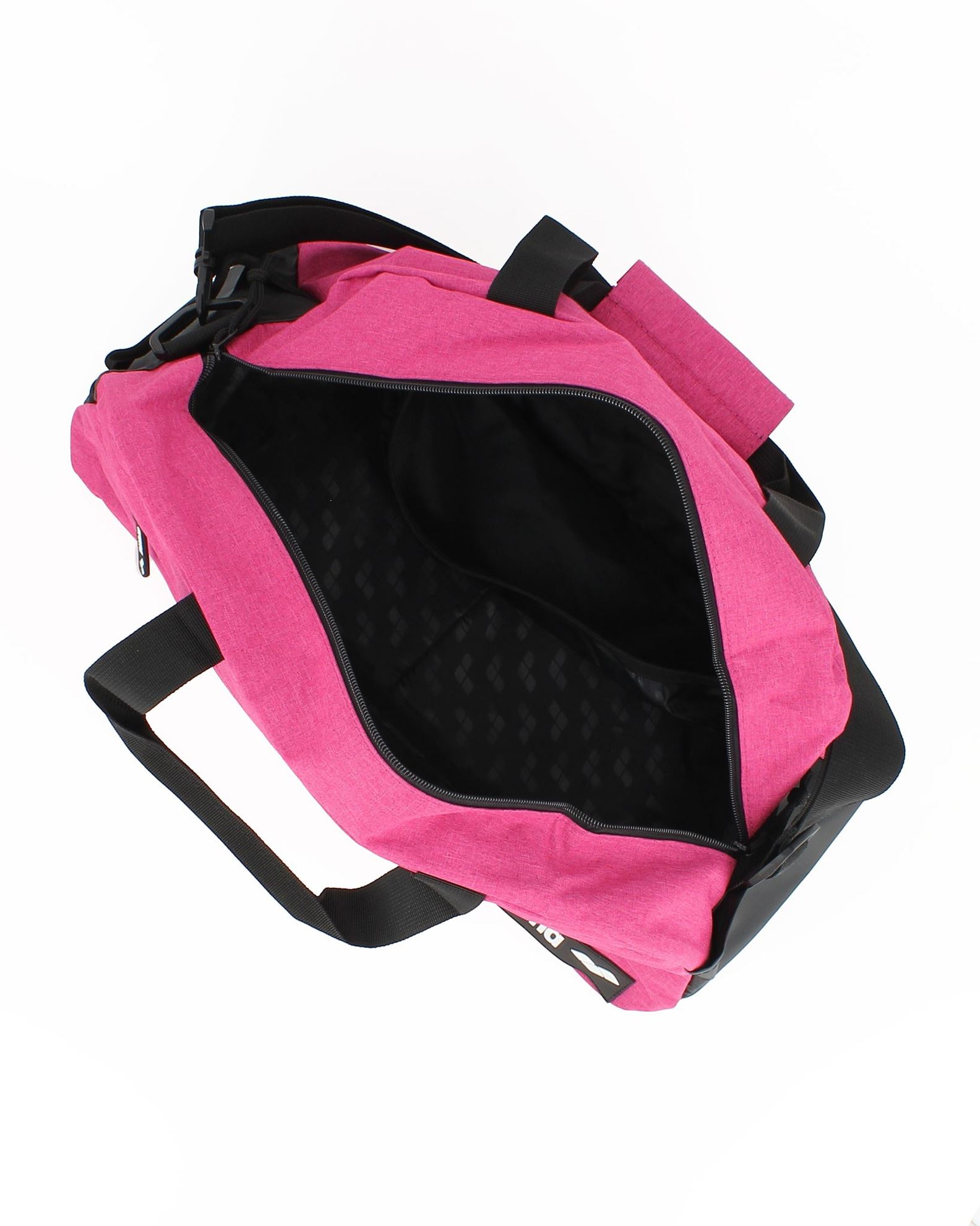 QHP Borsa Per Stivali Da Equitazione Con Maniglia E Tracolla Regolabile, Divisorio Interno, Inserti In Rete E Fondo Rigido, Colore Rosa, Materiale Poliestere