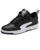 Immagine di PUMA - Sneakers nera e bianca con dettagli grigi e soletta in memory foam, numerata 36/39 - REBOUND LAYUP LO SL JR