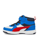 Immagine di PUMA - Sneakers alta da bambino bianca e blu con dettagli rossi e soletta in memory foam, numerata 28/35 - REBOUND JOY BLOCKED AC PS