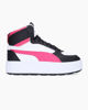 Immagine di PUMA - Sneakers alta da donna in VERA PELLE bianca e nera con dettagli rosa e suola alta - KARMEN REBELLE MID