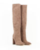 Immagine di MISS GLOBO - Stivale alto beige in camoscio, tacco 10CM