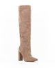 Immagine di MISS GLOBO - Stivale alto beige in camoscio, tacco 10CM