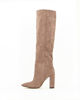Immagine di MISS GLOBO - Stivale alto beige in camoscio, tacco 10CM