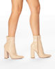 Immagine di MISS GLOBO - Tronchetto beige in vernice tacco 10,5cm