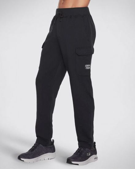 Immagine di SKECHERS - Pantalone tuta cargo nero cone elastico in vita e lacci
