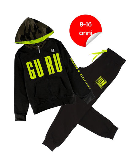 Immagine di GURU 99 - RAGAZZO COMPLETO FELPATO FULL ZIP CON CAPPUCCIO