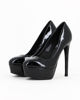 Immagine di MISS GLOBO - Pumps nero vernice con plateau e tacco 14cm