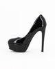 Immagine di MISS GLOBO - Pumps nero vernice con plateau e tacco 14cm