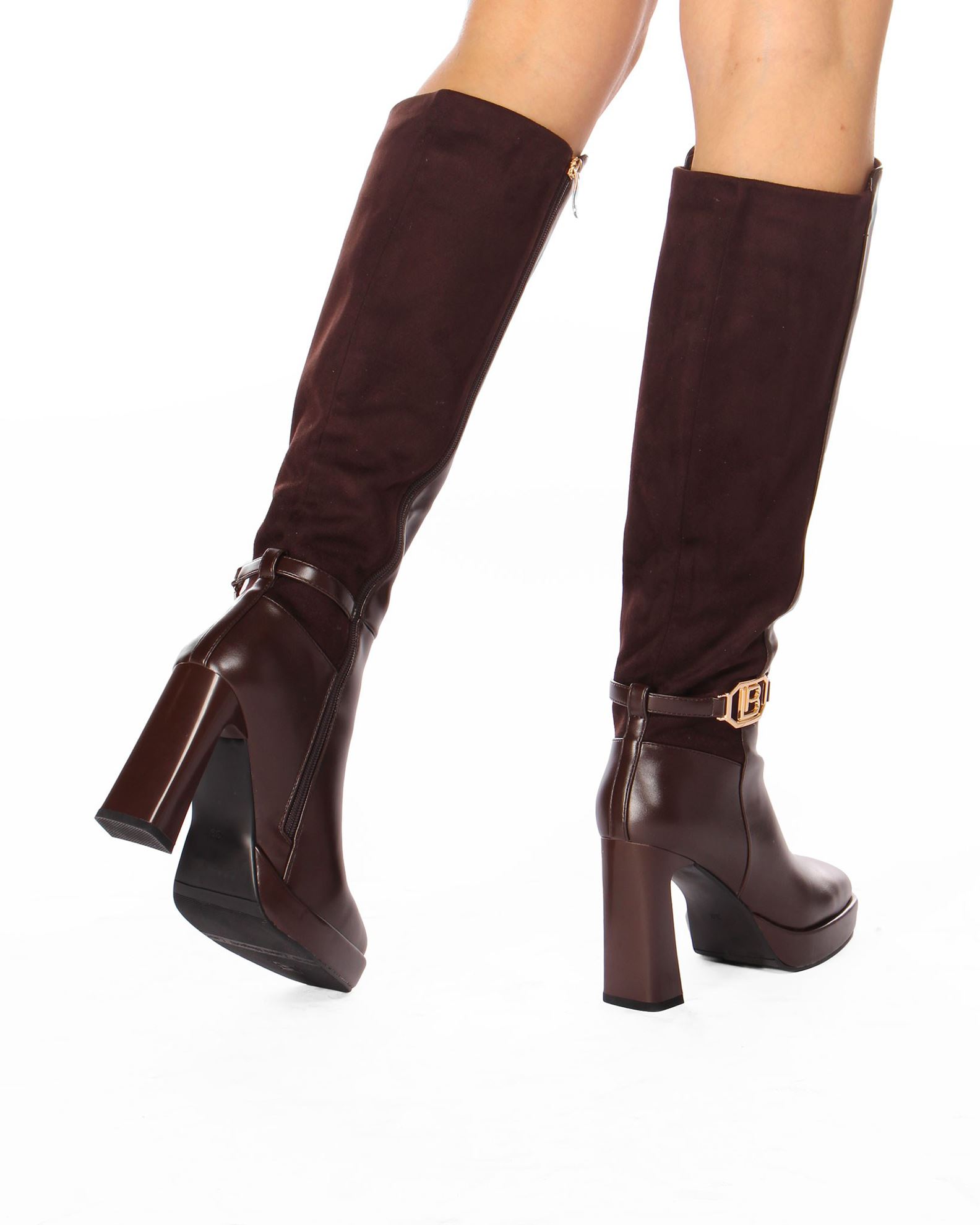 Laura Biagiotti Marrone Poliestere Women Ankle Boot