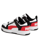 Immagine di PUMA - Sneakers bianca e nera con dettagli rossi e soletta in memory foam, numerata 36/39 - REBOUND LAYUP LO SL JR