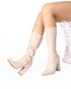Immagine di MISS GLOBO - Stivale beige  lucido a punta - tacco largo 10,5cm