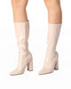 Immagine di MISS GLOBO - Stivale beige  lucido a punta - tacco largo 10,5cm