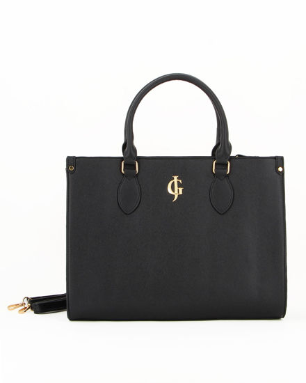Immagine di JUST GOLF - Borsa due manici nera con logo dettaglio rivetti e tracolla removibile