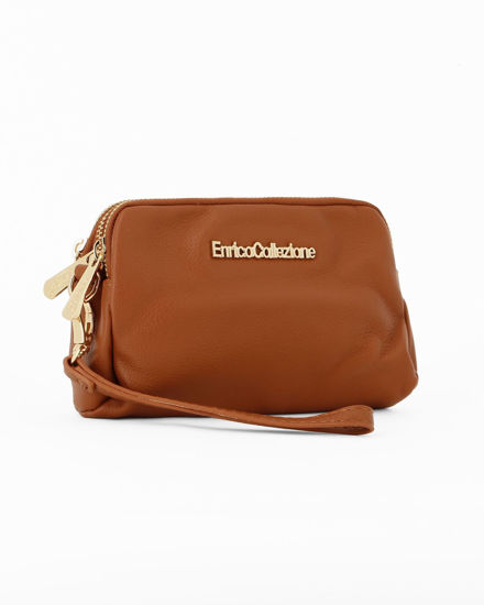 Immagine di ENRICO COLLEZIONE - Pochette cuoio con tre scomparti e portachiavi interno
