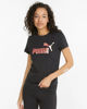 Immagine di PUMA - T shirt da donna girocollo nera in cotone con logo rose gold