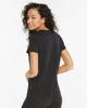 Immagine di PUMA - T shirt da donna girocollo nera in cotone con logo rose gold