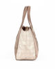 Immagine di LANCETTI - Borsa due manici loggata beige a fasce verticali con tracolla removibile