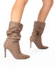 Immagine di MISS GLOBO - Stivale arricciato beige scamosciato - tacco 9,5cm