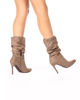 Immagine di MISS GLOBO - Stivale arricciato beige scamosciato - tacco 9,5cm