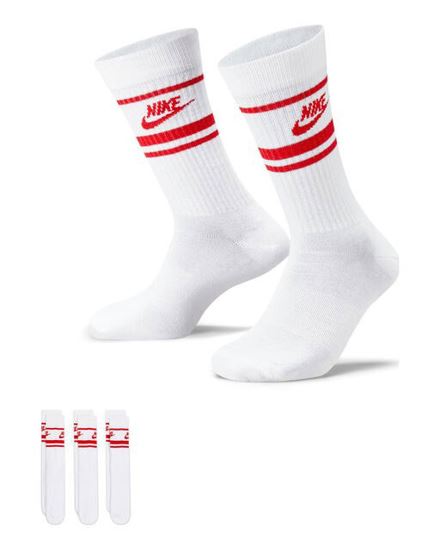 Immagine di NIKE - Set 3 paia calzini bianchi e rossi - EVERYDAY ESSENTIAL