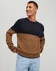 Immagine di JACK&JONES - Maglione blu e camel da uomo a girocollo