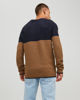 Immagine di JACK&JONES - Maglione blu e camel da uomo a girocollo