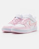 Immagine di NIKE - Sneakers da bambina bianca e rosa con logo satinato e strappo, numerata 28/35 - COURT BOROUGH LOW 2