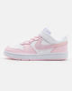 Immagine di NIKE - Sneakers da bambina bianca e rosa con logo satinato e strappo, numerata 28/35 - COURT BOROUGH LOW 2