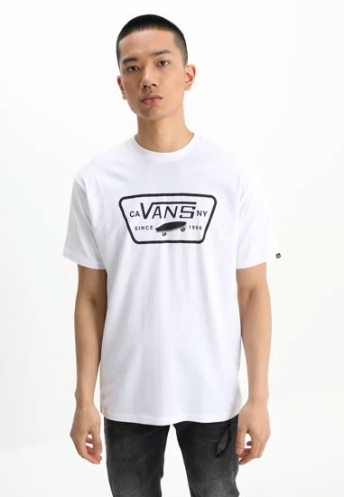Immagine di VANS - T shirt girocollo da uomo bianca con logo nero