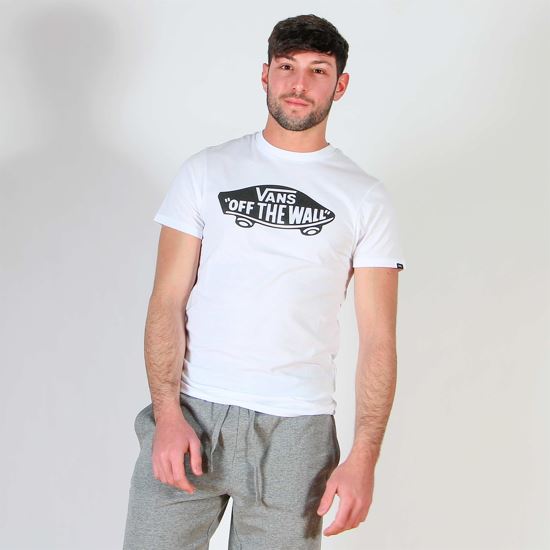 Immagine di VANS - T shirt girocollo da uomo bianca con logo nero, slim fit
