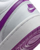 Immagine di NIKE - Sneakers alta bianca e argento in VERA PELLEcon dettagli viola, numerata 36/40 - COURT BOROUGH MID 2 GS