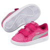 Immagine di PUMA - Sneakers da bambina fuchsia glitter e argento con doppio strappo e soletta in memory foam, numerata 28/35 - SMASH V2 GLITZ GLAM V PS