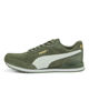 Immagine di PUMA - Sneakers da uomo verde e bianca in VERA PELLE con dettagli oro e soletta in memory foam - ST RUNNER V3 SD