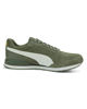 Immagine di PUMA - Sneakers da uomo verde e bianca in VERA PELLE con dettagli oro e soletta in memory foam - ST RUNNER V3 SD