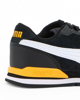 Immagine di PUMA - Sneakers nera e bianca in VERA PELLE con dettagli gialli e soletta in memory foam, numerata 36/39 - ST RUNNER V3 SD JR