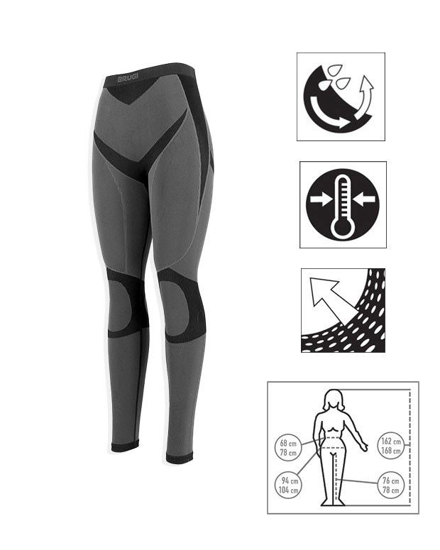 Immagine di BRUGI - Pantaloni da donna grigi e neri termici traspiranti senza cuciture