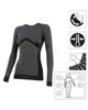 Immagine di BRUGI - Maglia da donna grigia e nera termica girocollo traspirante senza cuciture