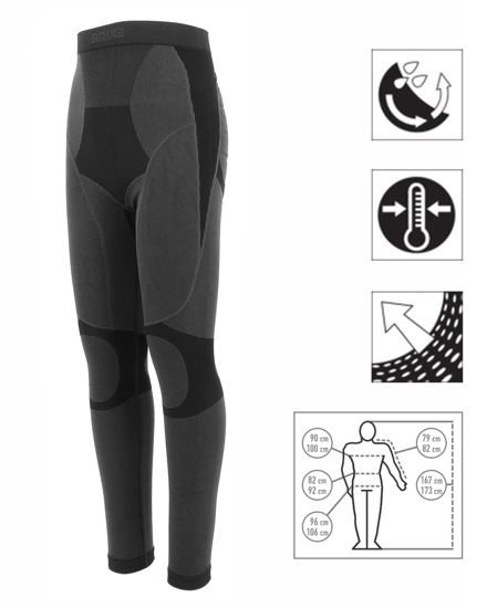 Immagine di BRUGI - Pantaloni da uomo grigia e neri termici traspiranti senza cuciture
