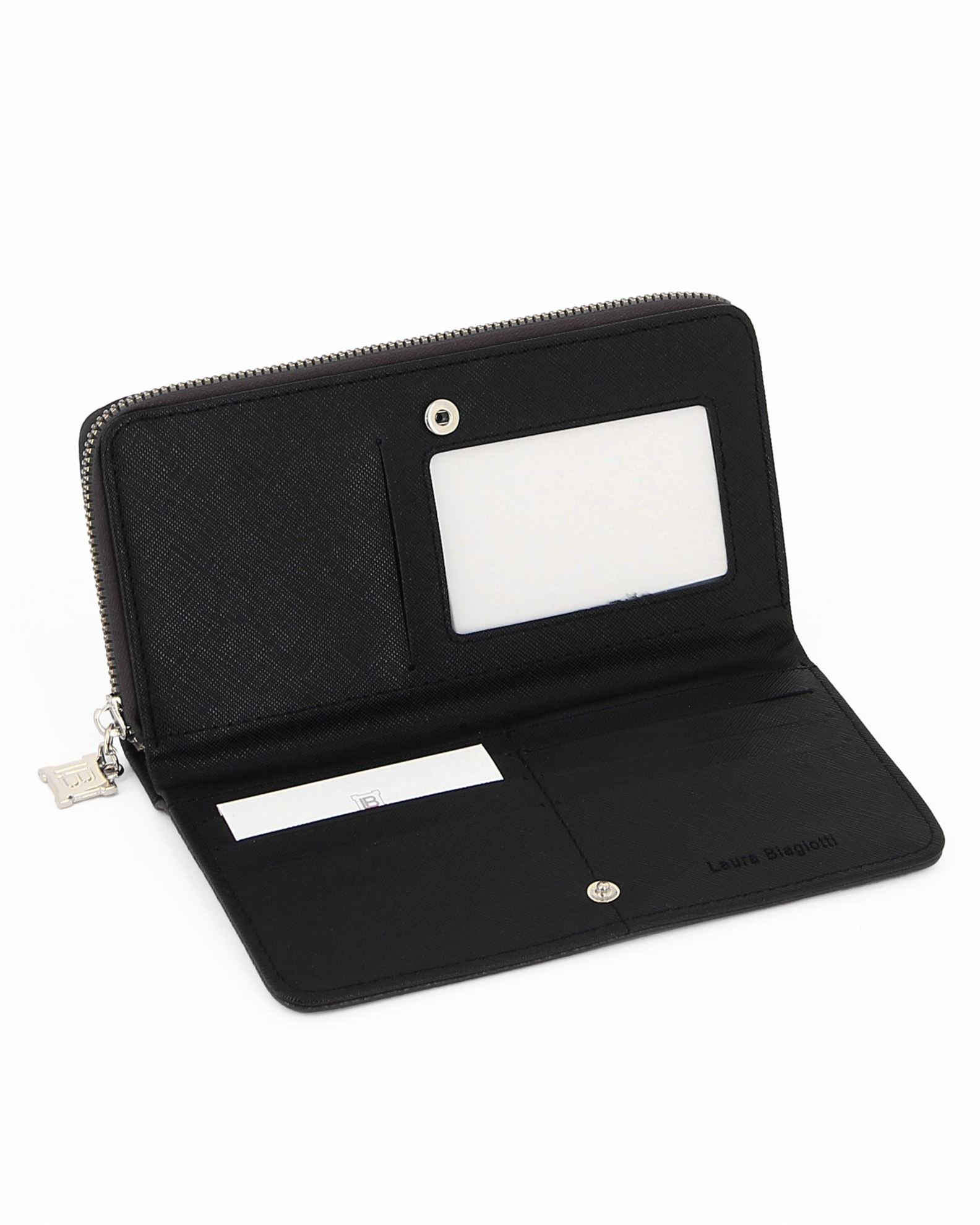 PORTAFOGLIO LAURA SMALL IN PELLE COLOR NERO E ZAFFIRO 8033785