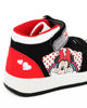 Immagine di MINNIE - Sneakers alta da bambina bianca e nera con dettagli rossi e strappo, numerata 25/32