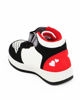 Immagine di MINNIE - Sneakers alta da bambina bianca e nera con dettagli rossi e strappo, numerata 25/32