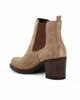 Immagine di ELLEN BLAKE - Beatles da donna beige chiaro in VERA PELLE scamosciata con zip laterale, tacco 6,5cm