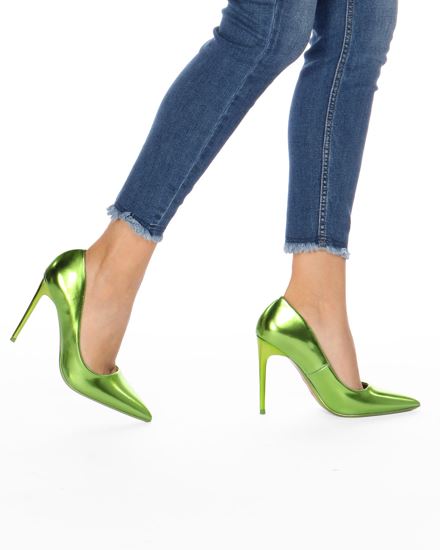 Immagine di MISS GLOBO - Décolleté specchiata verde con sottopiede in VERA PELLE - tacco 10,5