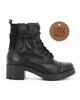 Immagine di AGORÀ - Tronchetto MADE IN ITALY da donna nero in VERA PELLE con zip laterale, tacco 5cm